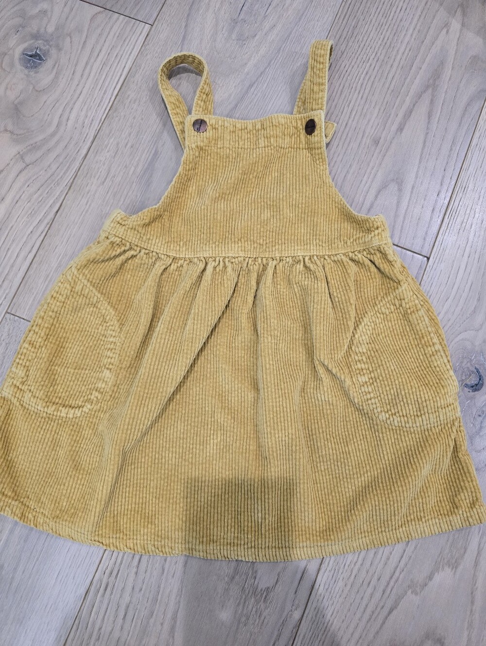 GUC Zara Mustard Yellow Corduroy Pinafore Dress for Kids 3-4T